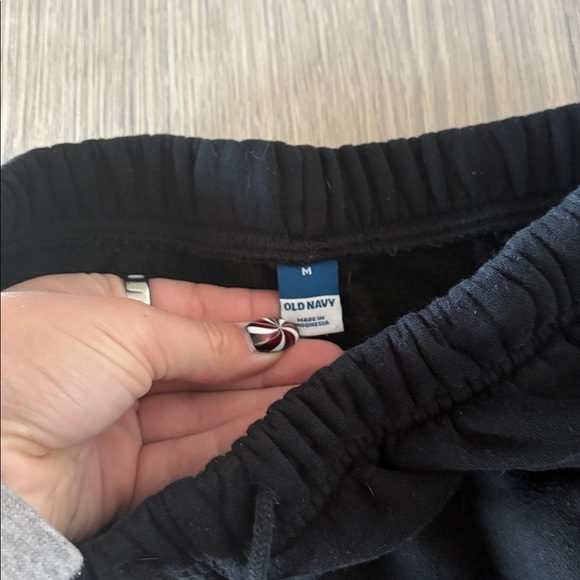 Old Navy Black Jogger Sweatpants Womens Size M Cozy Drawstring - Picture 2 of 9